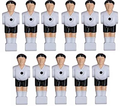 1a-sports 11 Kickerfiguren für 16 mm Stangen inkl. Schrauben + Muttern Komplett Set (Schwarz-Weiß) von Charlsten von 1a-sports