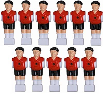 1a-sports 11 Kickerfiguren für 16 mm Stangen inkl. Schrauben + Muttern Komplett Set (Schwarz-Rot) von Charlsten von 1a-sports