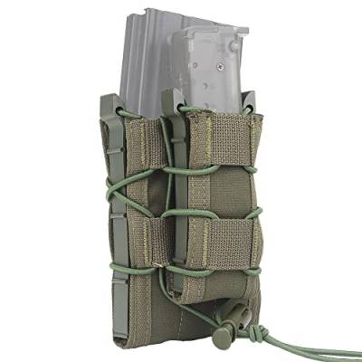 ACEXIER Taktische Molle Doppelmagazintasche Gewehr Pistole Mag Pouchs 2-lagiger Halter 9mm/5.56 Gürtel Fast Attach Carrier Magazine Set (Green) von ACEXIER