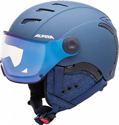 ALPINA JUMP 2.0 V - Sicherer, Stoßabsorbierender & Individuell Anpassbarer Skihelm Für Erwachsene, nightblue-denim matt, 52-54 cm von ALPINA