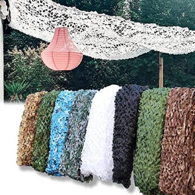 AMXFS 2023 verdickt Tarnnetz Sonnensegel Camouflage Net 1x5m - Weiße Tarnung Sonnenschutznetze Partydekoration Tarnung Sonnenschutz Net Sichtschutz Autoplanen Woodland Armee von AMXFS