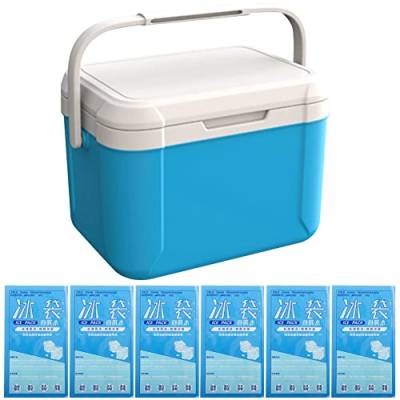 AMZLORD Kühlbox 5 Liter inkl. 6 Kühlakkus - Bis zu 8 Std. Kühlung - Thermobox aus Kunststoff - Outdoor Kühltasche Aufbewahrungsbox for Camping, Picknick, Grillen & Garten von AMZLORD