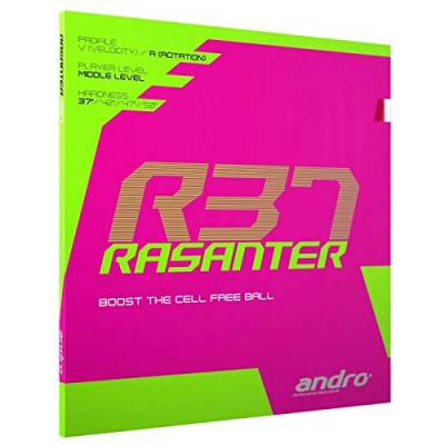 ANDRO Belag Rasanter R 37 Farbe 1,7 mm, rot, Größe 1,7 mm, rot von ANDRO