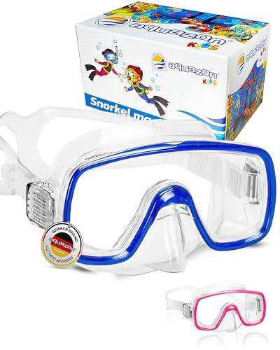 Aquazon Kinder Taucherbrille, Tauchmaske, Tauchermaske Fun, für 3-7 Jahre, blau transparent von aquazon