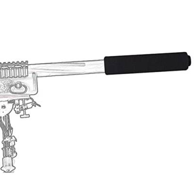 AQzxdc 2 Pcs Airsoft Suppressor Cover Aufkleber, Tactical Shooting Muffler Baffler Protector, für Rifle Moderator Outdoor Paintball Protective Wild Survival,Schwarz,L von AQzxdc