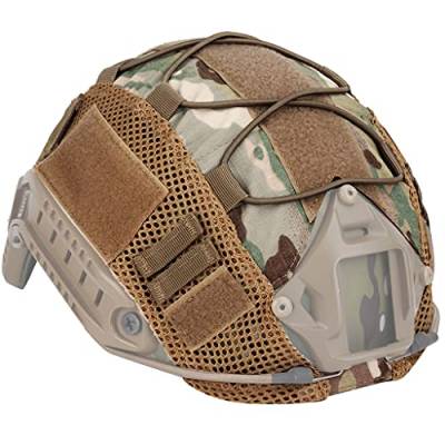 AQzxdc Tactical Airsoft Helm Bezug, Camouflage Military Nylon Helmtuch, Outdoor Helm Staubs chutzhülle für Fast MH/PJ/BJ Helm (Kein Helm),Cp von AQzxdc
