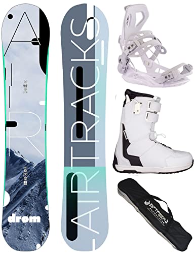 Airtracks Damen Snowboard-Set Freestyle Freeride Drom Lady Rocker 155 + Snowboard Bindung Master W + Snowboardboots Master QL W 41 + Sb Bag von Airtracks