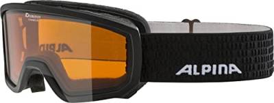 ALPINA SCARABEO JR. - Beschlagfreie, Extrem Robuste & Bruchsichere OTG Skibrille Mit 100% UV-Schutz Für Kinder, black, One Size von ALPINA