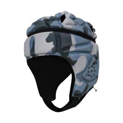 Amagogo Rugby-Helm-Schutzkappe, Schutzausrüstung, atmungsaktive Kopfbedeckung, Football-Helm für Flag-Football-Baseball-Pitcher, Bunte Tarnung von Amagogo