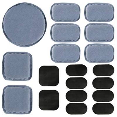 Aoutacc Universal Airsoft Helmpolster, 19 Teile/Satz Helm Ersatz Schaumpolster Kits Set Zubehör Matten für Fast/Mich/ACH/USMC/PASGT Helm (Memory Foam, Gray) von Aoutacc