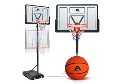 Apollo Basketballständer Basketballkorb Outdoor Korb Set mit Ständer und Rollen, inkl. Ball, Korbanlage, Höhenverstellbar von Apollo