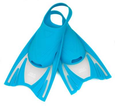 Aqua Speed Flossen Trainingsflossen Kleinkinder - für Jungen und Mädchen - für Schwimmtraining in Meer und Pool - Frog, hellblau, 30-34 von Aqua Speed