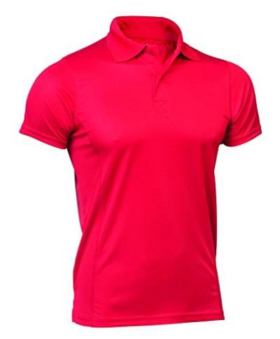 Asioka - 08/13 Technisches Polo-Shirt mit kurzen Ärmeln, glatt, Unisex, Erwachsene. XL rot von Asioka