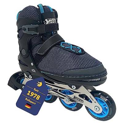 Best Sporting Inline Skates Erwachsene & Jugendliche I Rollschuhe Größe 37-41 I Breitenverstellung bis 6 mm I robuste Inliner mit Bremse I blau I Rollerskates Schuhe I Inliner mit 4 Rollen von B Best Sporting