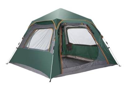 Mehrpersonen-Campingzelt, Outdoor-Zelt, einfach aufzubauende Markise, geeignet for Camping, Strand, Rucksackreisen, Wandern (Color : Dark Green, Size : for 3-4 People) von BADALO