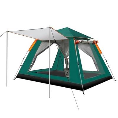 Mehrpersonen-Campingzelt, Outdoor-Zelt, einfach aufzubauende Markise, geeignet for Camping, Strand, Rucksackreisen, Wandern (Color : Green, Size : for 3-4 People) von BADALO