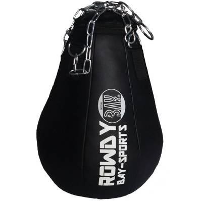 BAY-Sports Boxsack Maisbirne 60cm 15kg Schlagbirne Boxball Boxbirne Sandsack Vollkontakt (Set fix und fertig), fertig gefüllt, Kunstleder, Profi Qualität, Stahlkette, Drehkopf von BAY-Sports