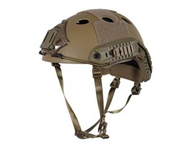 BEGADI Basic 'Parajumper Fast' Combat Helm, für Airsoft, mit umfangreichem Zubehör - TAN - von BEGADI