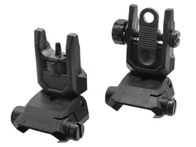 BEGADI Sport Airsoft Tactical FlipUp Sights aus robustem Nylon Kunststoff (Flache Version), schwarz von BEGADI