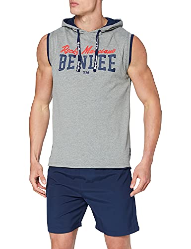 BENLEE Herren ärmelloses T-Shirt mit Kapuze Normale Passform Epperson Marl Grey L von BENLEE Rocky Marciano