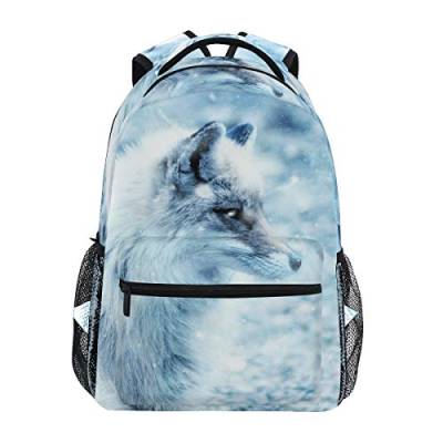 Eisschnee Licht Wolf Studentenrucksack Kinderrucksack Büchertasche Schülerrucksack mit Laptop Rucksäcke für die Reise Teen Mädchen Jungs von BEUSS