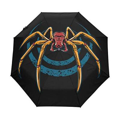 Goldene Spinne Dunkel Regenschirm Auf-Zu Automatik Taschenschirm Winddichter Umbrella Klein Leicht Schirm Kompakt Schirme für Jungen Mädchen Reise Strand Frauen von BEUSS