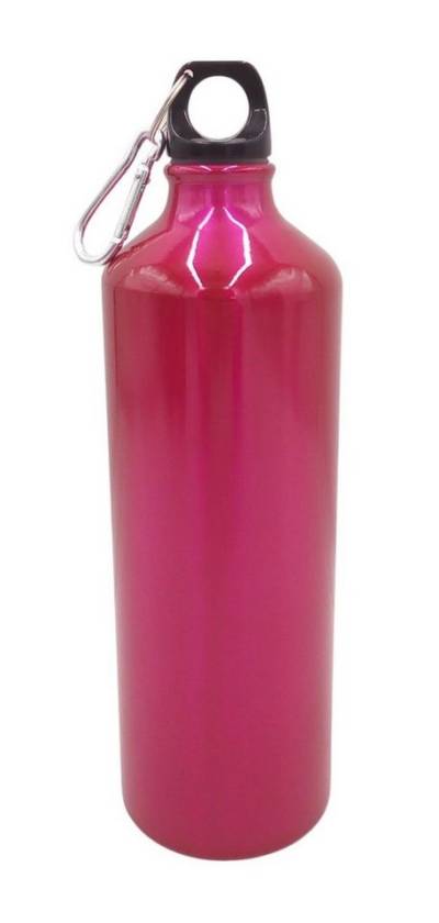 BURI Trinkflasche Aluminium Trinkflasche 1000ml farbig mit Karabiner Wasserflasche Sport von BURI