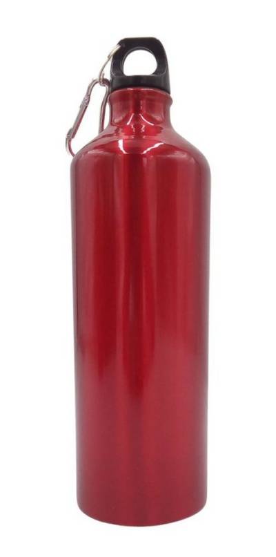 BURI Trinkflasche Aluminium Trinkflasche 1000ml farbig mit Karabiner Wasserflasche Sport von BURI