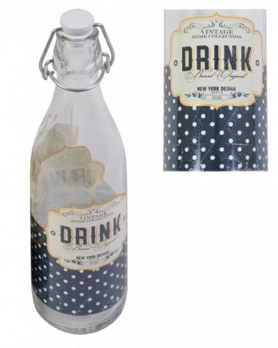 BURI Trinkflasche LORY Drahtbügelflasche 0,5 Liter Glasflasche mit Bügelverschluss Retro von BURI