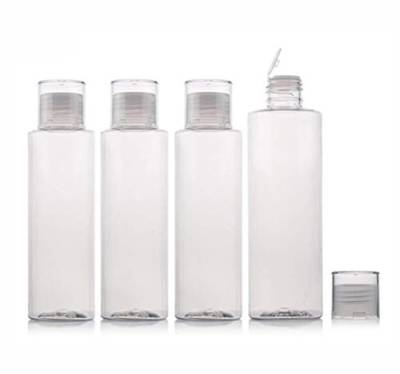 4 Stück 150 ml leere transparente Reiseflaschen Kosmetikflaschen Contianers mit Klappverschluss und Schraubverschluss 5 oz von Bamboopack