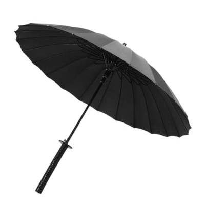 Baoblaze Regenschirm Outdoor-Regenschirm Sonnenschutz Erwachsene Tragbarer Gerader Regenschirm Regenschirm mit Langem Griff für Ausflüge Spazierengehen Wandern, 24 Rippe von Baoblaze