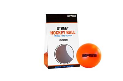 Base Unisex Street Hockey Ball Medium Härtegrad Beläge I Geeignet für bis zu-10º C I Inline I Orange, 6,5 cm von Base