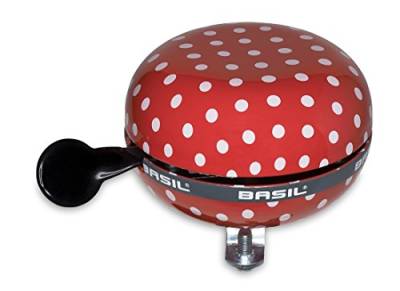 Basil Unisex Big Bell Polkadot Fahrradklingel, red/White dots, STANDARD EU von Basil