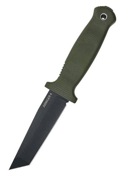 Battle Merchant Universalmesser Demko Arminger 4 grün feststehendes Messer mit Tanto-Klinge, (1 St), Scheide inklusive von Battle Merchant