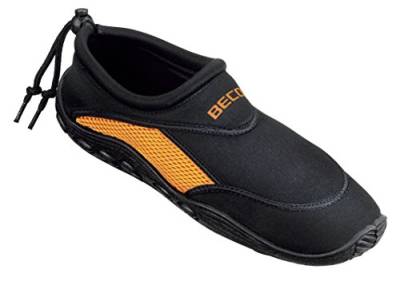 BECO Badeschuhe / Surfschuhe für Damen und Herren schwarz/orange 42 von Beco