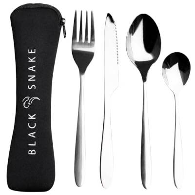 Black Snake® Outdoor Camping Besteck 'Lunch' Essbesteck Set - OneSize - Silber von Black Snake