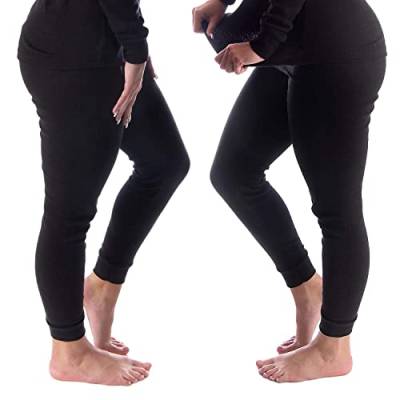 Damen Thermo Unterhosen Set | 2 Lange Unterhosen | Funktionsunterhosen | Thermounterhosen 2er Pack - Schwarz - L von Black Snake