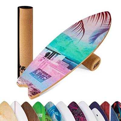 BoarderKING Indoorboard Wave - Balance Board für Indoor-Surfen und Skaten, Gleichgewichtsboard für NeuroMuscular Response Training, inkl. Schutzmatte, Rio von BoarderKING