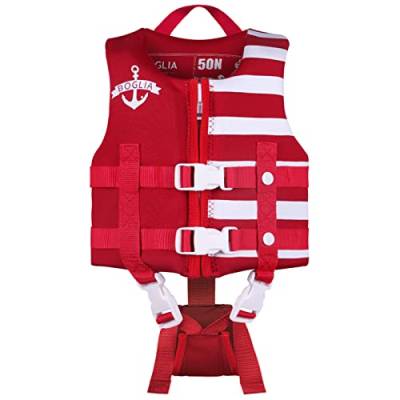 Kleinkind Schwimmjacke, Floaties für Kleinkinder, Floating Badeanzug Badebekleidung mit verstellbarem für Unisex-Kinder Rot M von Boglia