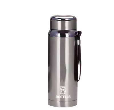 Botells Thermoflasche Thermo Kanne Isoflasche Edelstahl 0,8 L, Tee, Kaffee, heiß & kalt, metallic Design, lebensmittelecht, auslaufsicher, doppelwandig, 800 ml von Botells