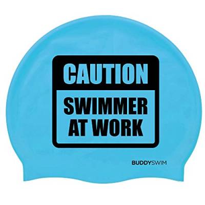 BUDDYSWIM Silikon-Schwimmkappe für Pool oder Freiwasser, geeignet für Damen und Herren, besonders für langes Haar. Bequem, widerstandsfähig und hydrodynamisch. Auffällige Farbe für mehr Sichtbarkeit. von Buddyswim