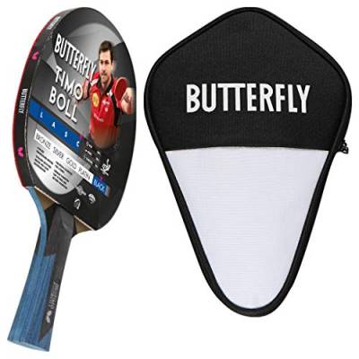 Butterfly® Timo Boll Black Tischtennisschläger | Tischtennis Racket Bat TT Profi Wettkampfschläger für technisch fortgeschrittene Spieler | ITTF zertifizierter Wakaba Belag | anatomische Griffform von Butterfly