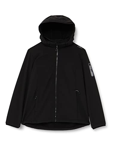 CMP - Damen-Softshelljacke mit abnehmbarer Kapuze, Schwarz, D34 von CMP