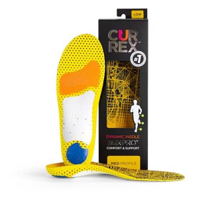 CURREX RunPro Sohle – Entdecke Deine Einlage für eine neue Dimension des Laufens, Dynamische Einlegesohle, Gelb- Med Profile Gr.- EU 42-44/ L von CURREX