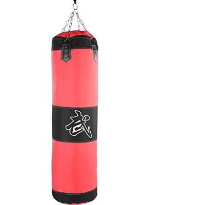Boxsack Stehend Leerer Box-Sandsack for Aufhängen, Kick-Sandsack, Boxtraining, Kampf, Karate-Sandsack Boxsack Erwachsene (Color : Red 100cm) von CaFfen
