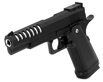 B.W. Softair Gun Airsoft Pistole + Munition | V17 - Schwarz Profi Vollmetall | 22cm. Inkl. Magazin & unter 0,5 Joule (ab 14 Jahre) von Cadofe