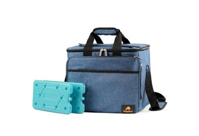 CampFeuer Freizeitrucksack Kühltasche 30 Liter, blau-meliert, leicht und wasserdicht von CampFeuer