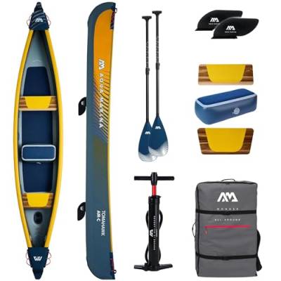 Campsup Aqua Marina kajak aufblasbar | Inflatable 3 Personen Kayak Tomahawk AIR-C 2024 + 2 x CP-1 | 478x88 cm | Technologie: Drop Stitch von CampSup