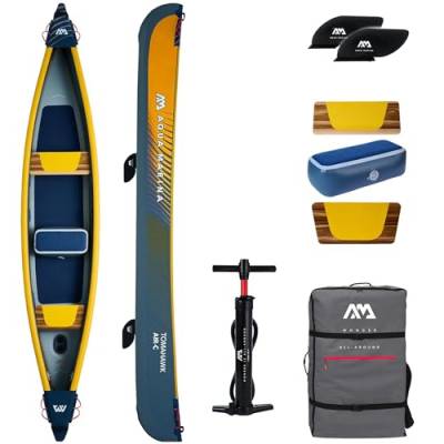 Campsup Aqua Marina kajak aufblasbar | Inflatable 3 Personen Kayak Tomahawk AIR-C 2024 | 478x88 cm | Technologie: Drop Stitch von CampSup