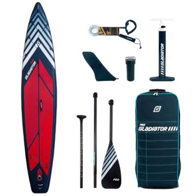 Campsup SUP Gladiator Pro Light 12'6 Aufblasbares Stand Up Paddle Board | 381 x 76 x 12 cm | Surfboard für Einsteiger & Fortgeschrittene mit zubehör | Tragkraft bis 90 Kg von CampSup